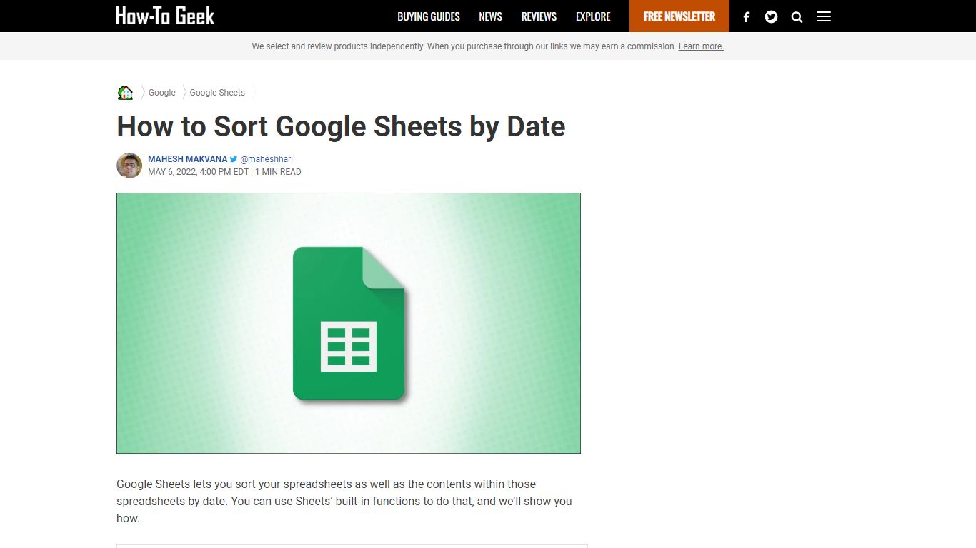 How to Sort Google Sheets by Date - How-To Geek