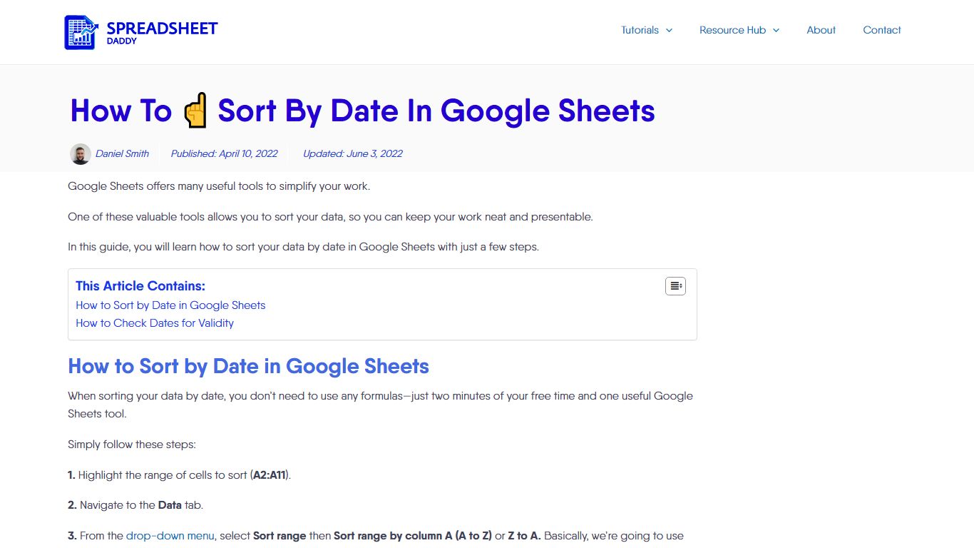 How to ☝️ Sort by Date in Google Sheets - SpreadsheetDaddy